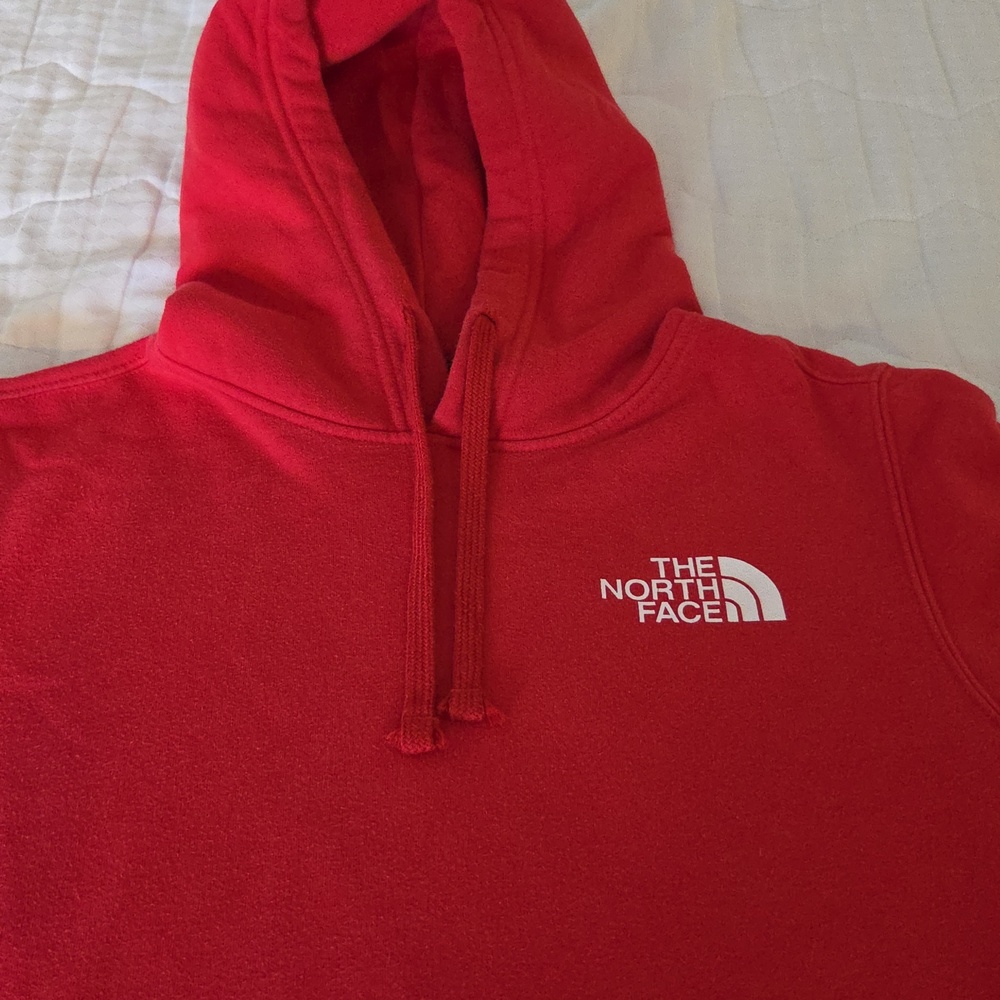 The North Face red hoodie "NEVER STOP EXPLORING" box logo men's small